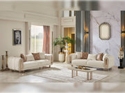 Bella 3-pieces (Sofa & Loveseat & Chair) Livingroom Set Cream in Cream - 101-BEL-55429-321