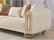 Bella 3-pieces (Sofa & Loveseat & Chair) Livingroom Set Cream in Cream - 101-BEL-55429-321