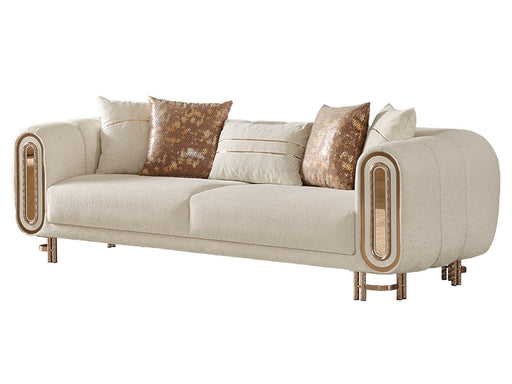 Bella Stationary Loveseat Cream in Cream - 101-BEL-55429-2