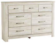 Bellaby King Crossbuck Panel Bed with Dresser in Whitewash - PKG000728
