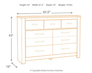 Bellaby King Crossbuck Panel Bed with Dresser in Whitewash - PKG000728