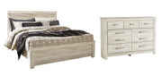 Bellaby King Panel Bed with Dresser in Whitewash - PKG004730