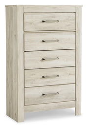 Bellaby King Panel Bed with Mirrored Dresser and Chest in Whitewash - PKG004735