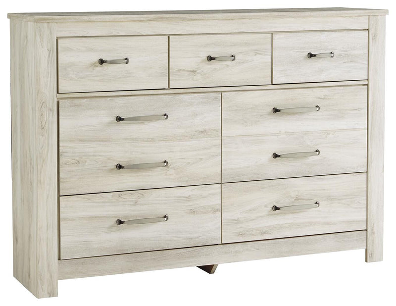 Bellaby King Panel Headboard Bed with Dresser in Whitewash - PKG004647