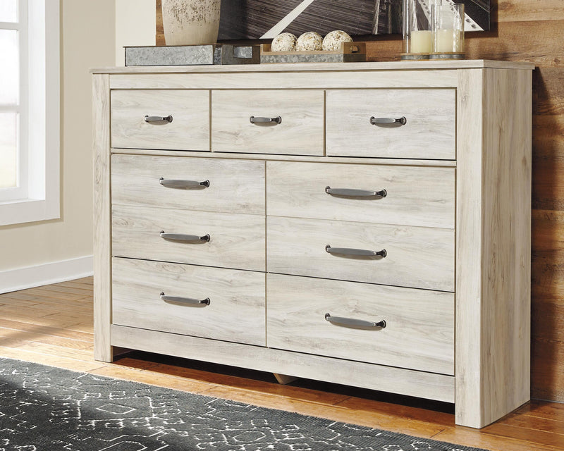 Bellaby King Panel Headboard Bed with Dresser in Whitewash - PKG004647