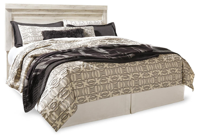 Bellaby King Panel Headboard Bed with Mirrored Dresser in Whitewash - PKG004648