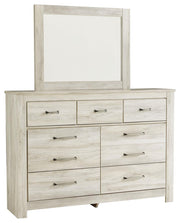 Bellaby King Panel Headboard Bed with Mirrored Dresser in Whitewash - PKG004648