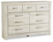 Bellaby Queen Panel Bed with Dresser and Nightstand in Whitewash from Ashley - Luna Furniture
