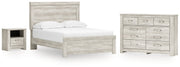 Bellaby Queen Panel Bed with Dresser and Nightstand in Whitewash from Ashley - Luna Furniture