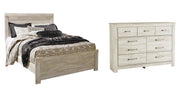Bellaby Queen Panel Bed with Dresser in Whitewash - PKG004709