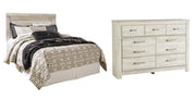 Bellaby Queen Panel Headboard Bed with Dresser in Whitewash - PKG004634