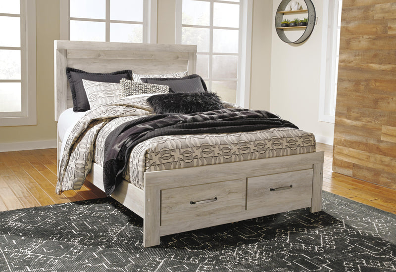 Bellaby Queen Platform Bed with 2 Storage Drawers with Dresser in Whitewash - PKG004718