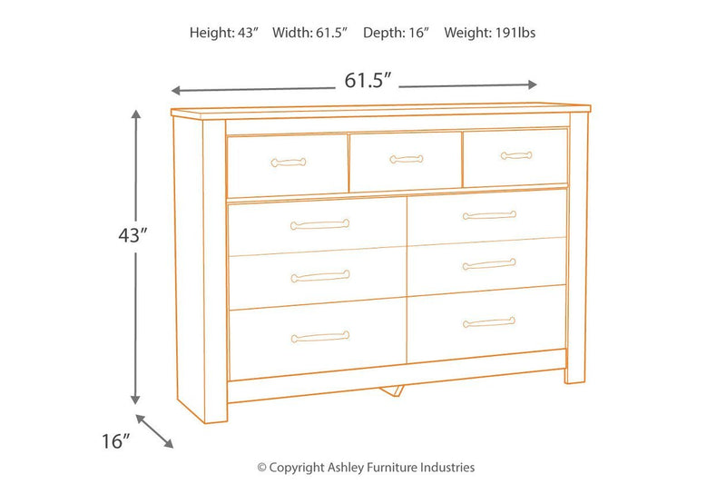 Bellaby Whitewash Dresser - Gate FurnitureDresser