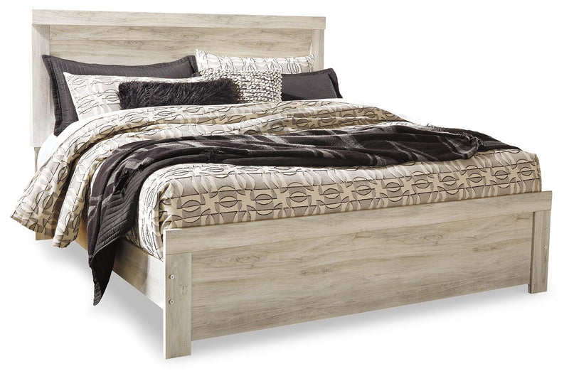 Bellaby Whitewash King Panel Bed, Dresser, Mirror and 2 Nightstands - B331B22