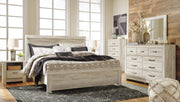 Bellaby Whitewash King Panel Bed, Dresser, Mirror and 2 Nightstands - B331B22