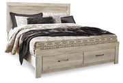 Bellaby Whitewash King Panel Storage Bed, Dresser, Mirror and 2 Nightstands - B331B19