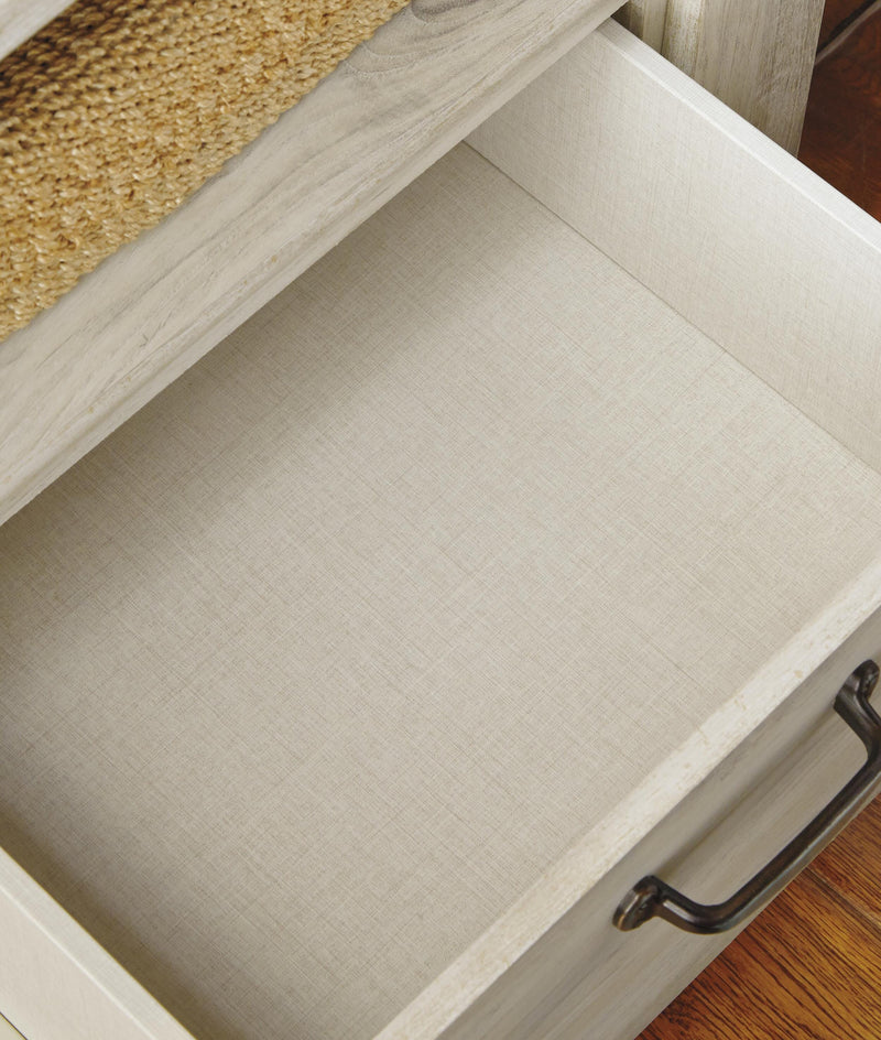 Bellaby Whitewash King Storage Bed, Dresser, Mirror, Chest and 2 Nightstands - B331B20