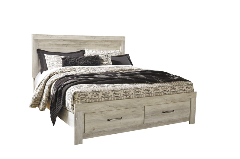 Bellaby Whitewash King Storage Platform Bed - Gate FurnitureKing Bed