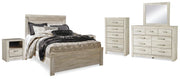 Bellaby Whitewash Queen Panel Bed, Dresser, Mirror, Chest and 2 Nightstands - B331B21