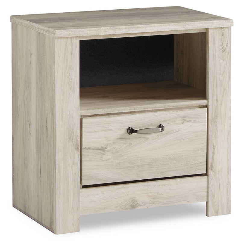 Bellaby Whitewash Queen Panel Bed, Dresser, Mirror, Chest and 2 Nightstands - B331B21