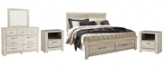 Bellaby Whitewash Storage Platform Bedroom Set - Gate FurnitureBedroom Set