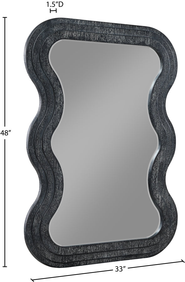 Bellagio Oak Veneer Mirror in Black - 66068Black-M