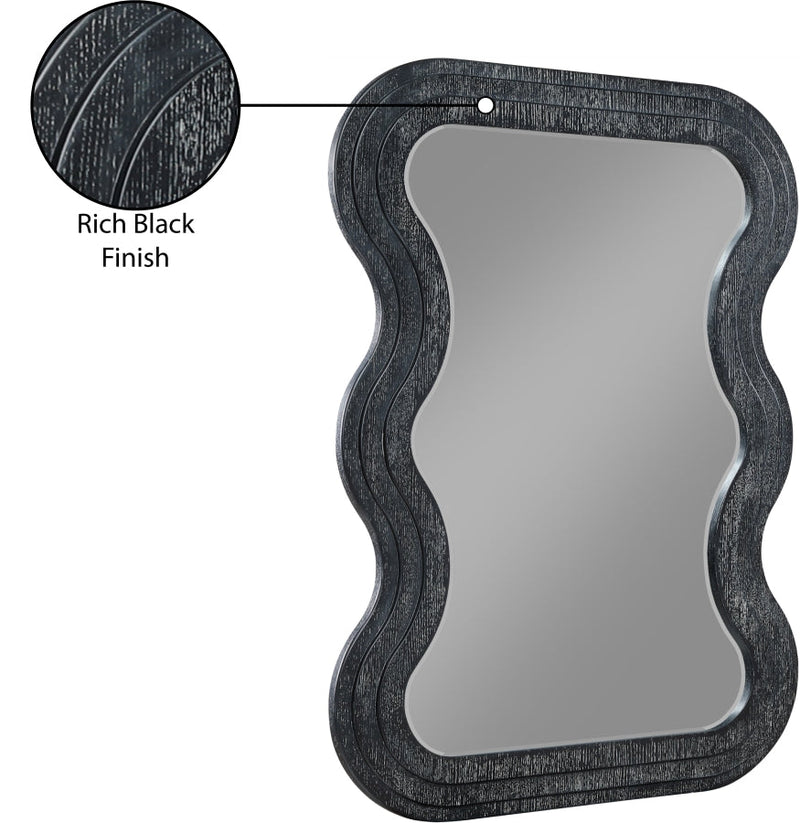 Bellagio Oak Veneer Mirror in Black - 66068Black-M