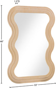 Bellagio Oak Veneer Mirror in Natural - 66068Oak-M