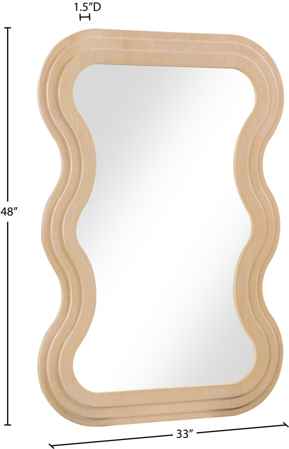 Bellagio Oak Veneer Mirror in Natural - 66068Oak-M