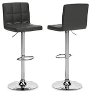 Bellatier Black/Chrome Finish Adjustable Height Bar Stool (Set of 2) - D120-130X2
