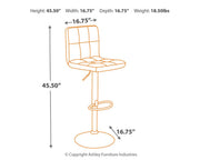 Bellatier Black/Chrome Finish Adjustable Height Bar Stool (Set of 2) - D120-130X2