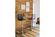 Bellatier Black/Chrome Finish Adjustable Height Bar Stool (Set of 2) - Gate FurnitureBarstool