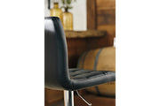 Bellatier Black/Chrome Finish Adjustable Height Bar Stool (Set of 2) - Gate FurnitureBarstool