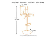 Bellatier Black/Chrome Finish Adjustable Height Bar Stool (Set of 2) - Gate FurnitureBarstool
