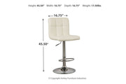 Bellatier Bone Adjustable Height Bar Stool (Set of 2) - Gate FurnitureBarstool