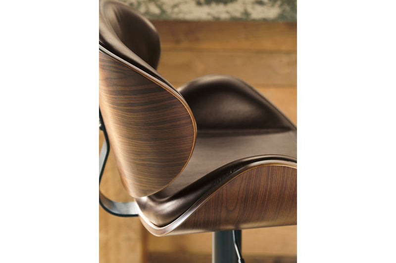 Bellatier Brown Adjustable Height Bar Stool - Gate FurnitureBarstool