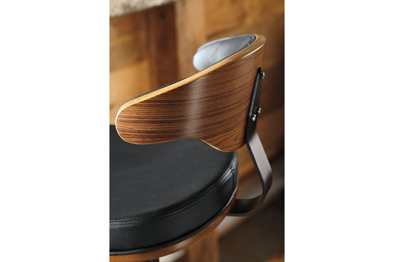 Bellatier Brown/Black Adjustable Height Bar Stool - Gate FurnitureBarstool
