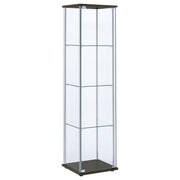 Bellatrix 3-shelf Clear Glass Curio Cabinet Cappuccino - 950172