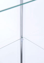 Bellatrix 3-shelf Clear Glass Curio Cabinet Cappuccino - 950172