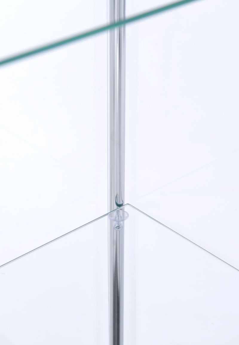 Bellatrix 3-shelf Clear Glass Curio Cabinet Cappuccino - 950172