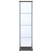 Bellatrix 3-shelf Clear Glass Curio Cabinet Cappuccino - 950172