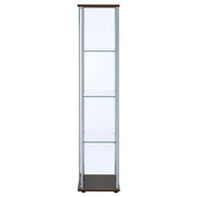 Bellatrix 3-shelf Clear Glass Curio Cabinet Cappuccino - 950172