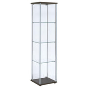 Bellatrix 3-shelf Clear Glass Curio Cabinet Cappuccino - 950172