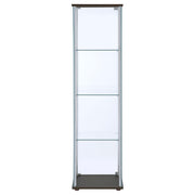 Bellatrix 3-shelf Clear Glass Curio Cabinet Cappuccino - 950172