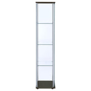 Bellatrix 3-shelf Clear Glass Curio Cabinet Cappuccino - 950172