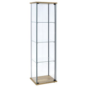 Bellatrix 3-shelf Clear Glass Curio Cabinet Mango - 950172MGO
