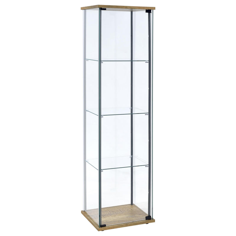 Bellatrix 3-shelf Clear Glass Curio Cabinet Mango - 950172MGO