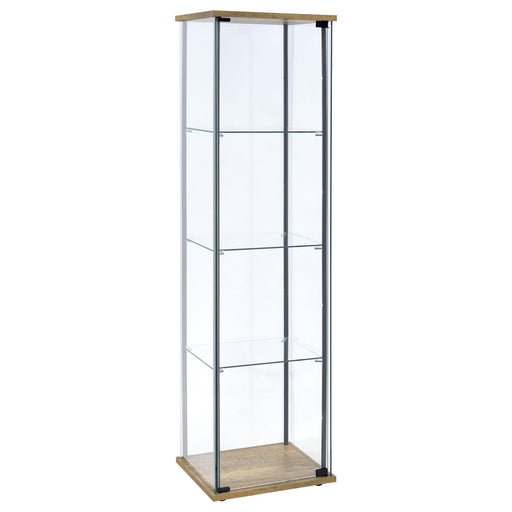 Bellatrix 3-shelf Clear Glass Curio Cabinet Mango - 950172MGO