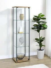 Bellatrix 3-shelf Clear Glass Curio Cabinet Mango - 950172MGO