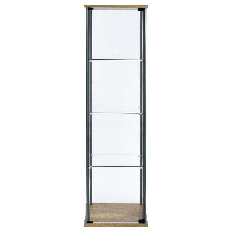 Bellatrix 3-shelf Clear Glass Curio Cabinet Mango - 950172MGO